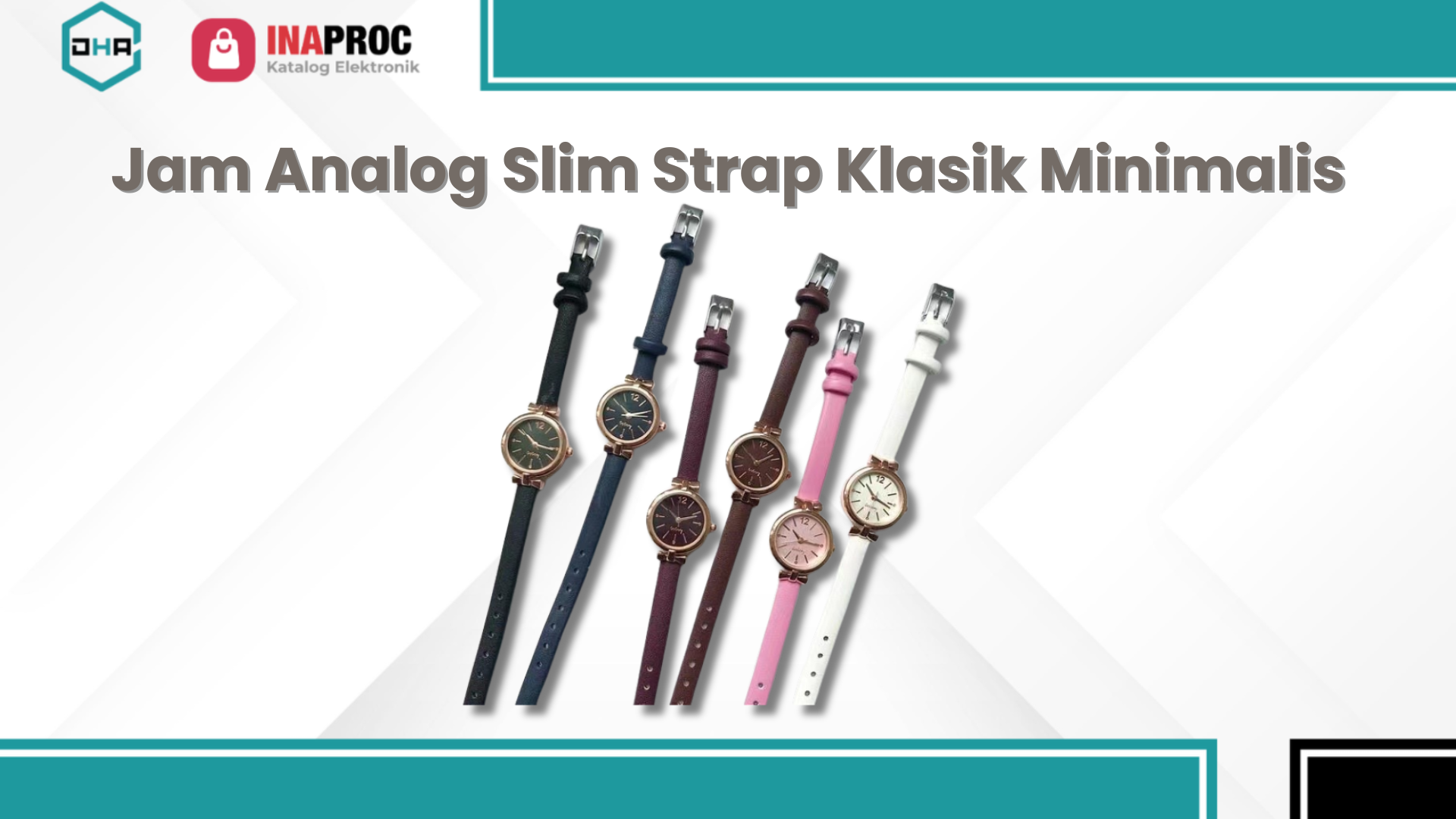 jam analog perempuan slim strap