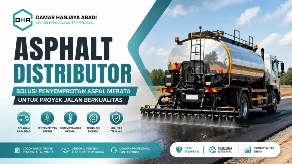 ilustrasi asphalt distributor untuk penyemprotan aspal proyek jalan oleh Damar Hanjaya Abadi