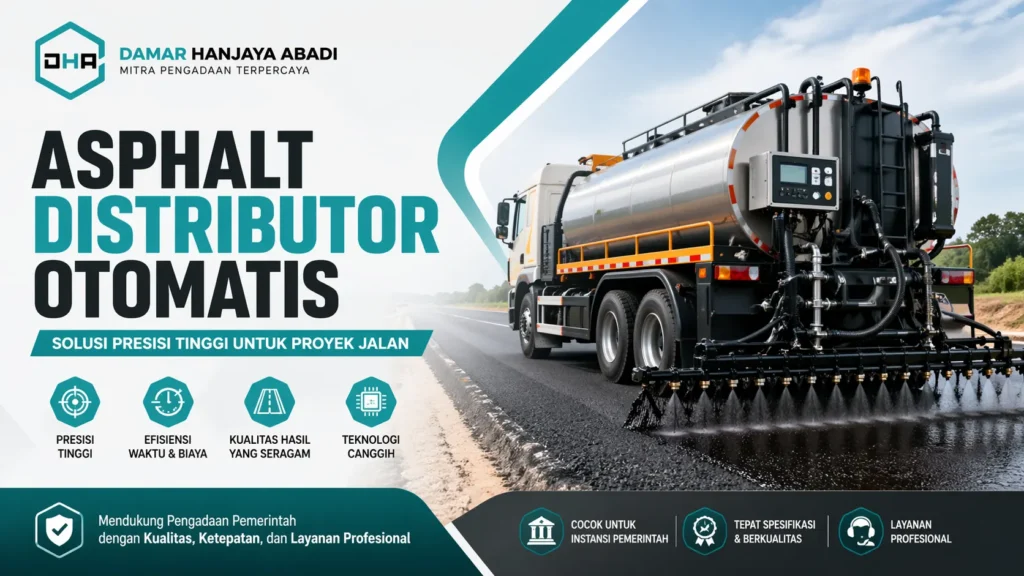 Ilustrasi asphalt distributor otomatis untuk proyek jalan pemerintah berkualitas tinggi