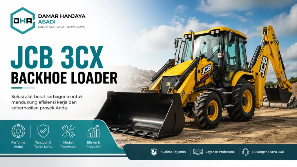 Ilustrasi JCB 3CX Backhoe Loader untuk pengadaan pemerintah oleh Damar Hanjaya Abadi