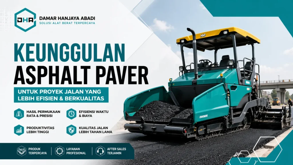 Ilustrasi keunggulan asphalt paver dalam konstruksi jalan modern