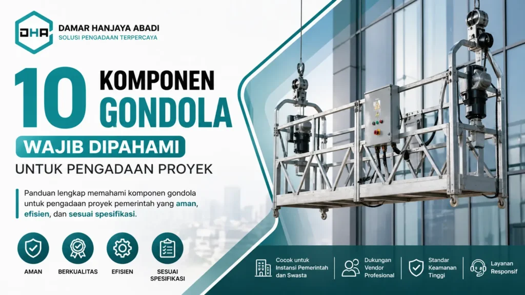 Ilustrasi sistem dan komponen gondola untuk kebutuhan pengadaan