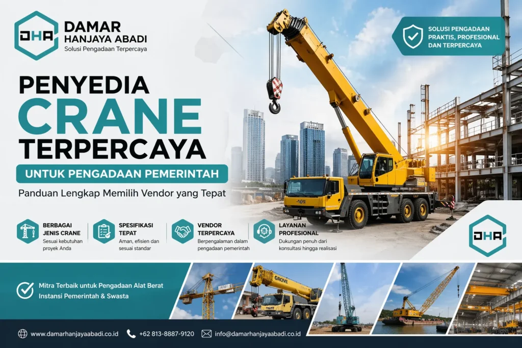 penyedia crane pengadaan pemerintah terpercaya dengan layanan profesional dari Damar Hanjaya Abadi