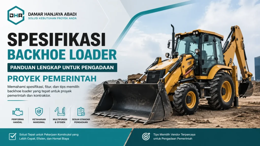 ilustrasi spesifikasi backhoe loader untuk pengadaan proyek pemerintah dan kontraktor