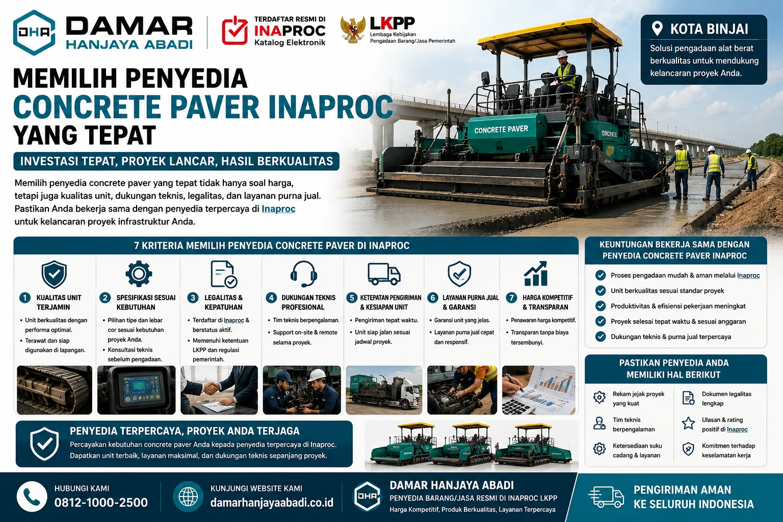 Panduan Memilih Penyedia Concrete Paver Inaproc yang Tepat dengan informasi manfaat bekerja sama dengan penyedia terpercaya, pengiriman tepat waktu, harga kompetitif, dan dukungan proyek infrastruktur.