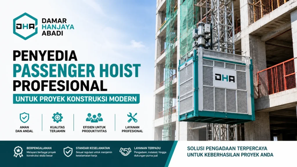Ilustrasi penyedia passenger hoist untuk proyek konstruksi gedung bertingkat