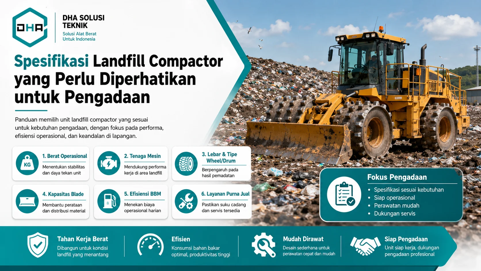 Spesifikasi Landfill Compactor yang Perlu Diperhatikan Sebelum Pengadaan