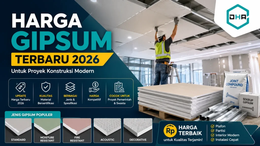 Harga Gipsum terbaru untuk proyek konstruksi modern dan kebutuhan plafon bangunan pemerintah