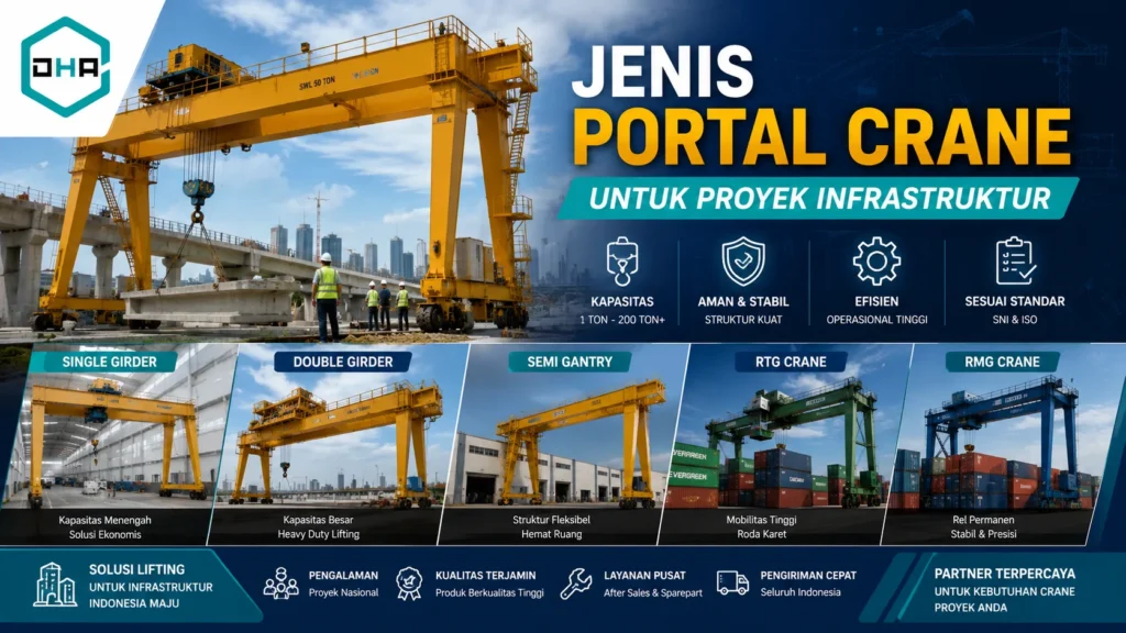 Jenis portal crane untuk proyek infrastruktur dan heavy lifting konstruksi