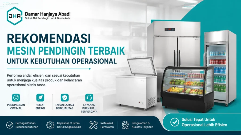 Ilustrasi gambar rekomendasi mesin pendingin terbaik untuk kebutuhan operasional bisnis dari Damar Hanjaya Abadi
