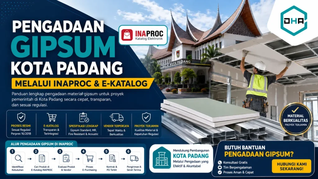 Pengadaan Kota Padang Inaproc untuk material gipsum proyek konstruksi pemerintah modern