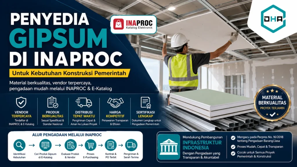Penyedia Gipsum di Inaproc untuk kebutuhan proyek konstruksi dan pengadaan pemerintah modern