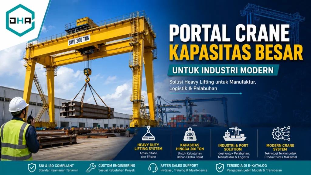 Portal crane kapasitas besar untuk industri, logistik, dan pelabuhan modern