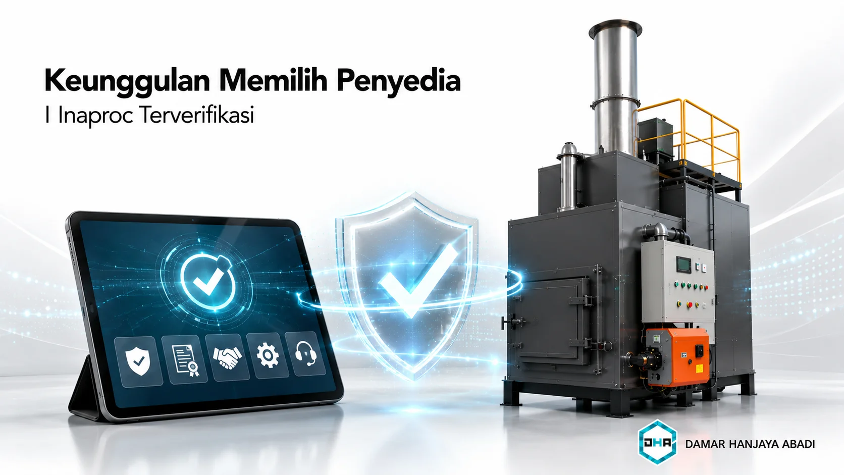 Transaksi pengadaan mesin incinerator melalui sistem e-Katalog yang transparan dan terverifikasi secara resmi.