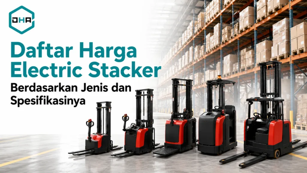 Harga Electric Stacker berdasarkan jenis dan spesifikasinya untuk kebutuhan gudang dan material handling.