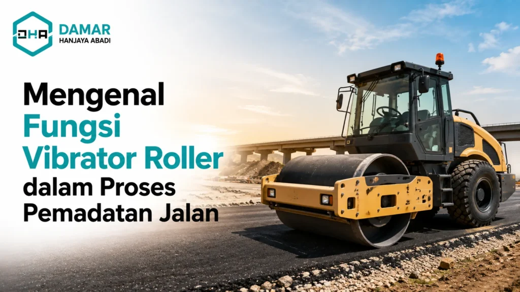 Vendor pengadaan proyek pemerintah menggunakan vibrator roller untuk pemadatan jalan